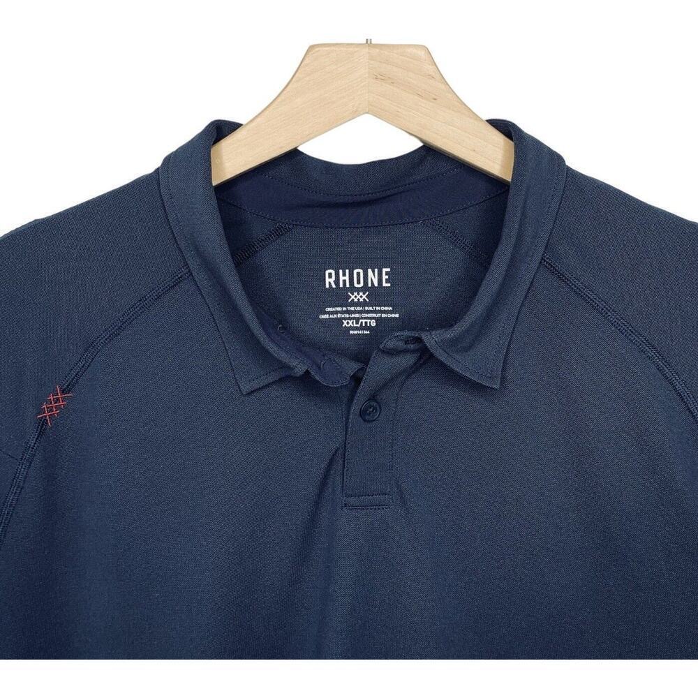 Rhone Delta Pique Polo Shirt Mens 2XL Performance Lightweight Golf Stretch - Picture 8 of 14
